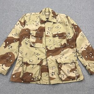 VTG Military Jacket Men Medium Desert Camo BDU Combat Coat Chocolate Chip Button